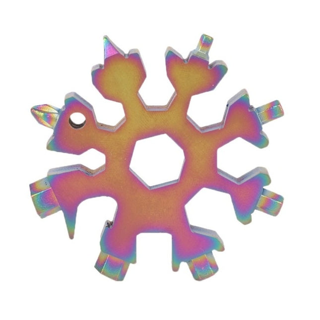 18-in-1 Multi-tool Portable Outdoor Octagonal Snowflake EDC Tool Wrench Mini Screwdriver(Colorful)-garmade.com