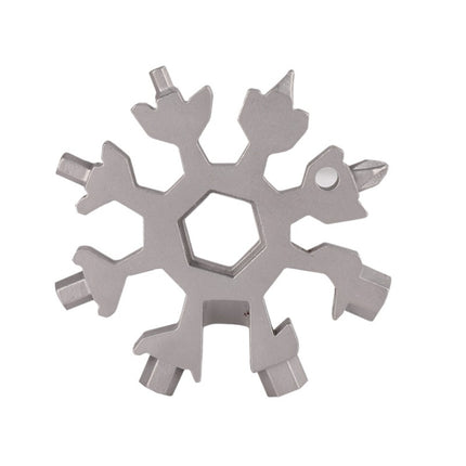 18-in-1 Multi-tool Portable Outdoor Octagonal Snowflake EDC Tool Wrench Mini Screwdriver(White)-garmade.com