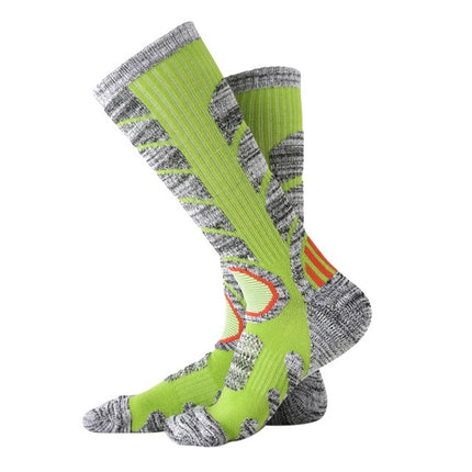 Outdoor Cycling Socks Compression Sports Football Ski Running Soft Knee-High Sports Socks, Size:M ( 35-39）(Green)-garmade.com