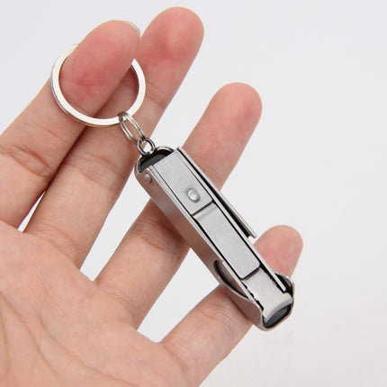 2 in 1 EDC Pocket Tool Outdoor Bottle Opener Toe Nail Clippers Cutter Key Chain Nail File Key Ring-garmade.com