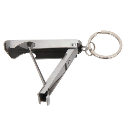 2 in 1 EDC Pocket Tool Outdoor Bottle Opener Toe Nail Clippers Cutter Key Chain Nail File Key Ring-garmade.com