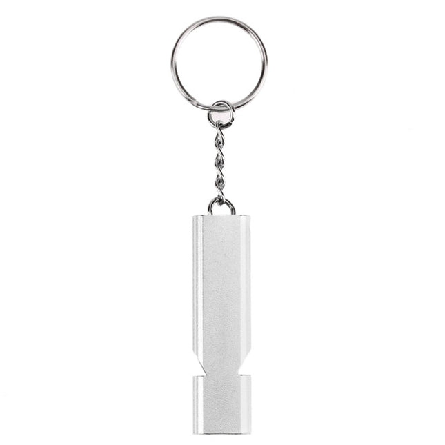 3 PCS Mini Portable 120db Double Pipe High Decibel Outdoor Camping Hiking Survival Whistle Double-frequency Emnergecy Whistle Keychain(Silver)-garmade.com