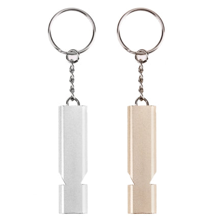 3 PCS Mini Portable 120db Double Pipe High Decibel Outdoor Camping Hiking Survival Whistle Double-frequency Emnergecy Whistle Keychain(Silver)-garmade.com