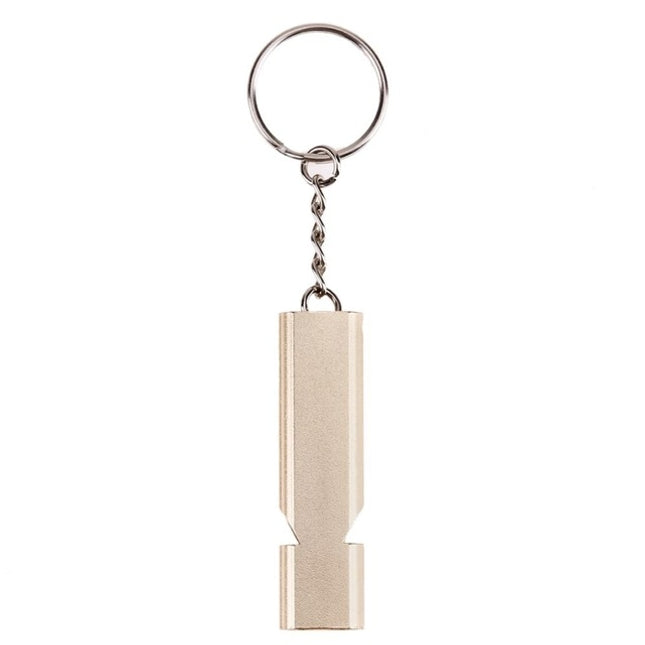 3 PCS Mini Portable 120db Double Pipe High Decibel Outdoor Camping Hiking Survival Whistle Double-frequency Emnergecy Whistle Keychain(Gold)-garmade.com