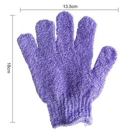 5 PCS Shower Bath Gloves Exfoliating Spa Massage Scrub Body Glove(Purple)-garmade.com
