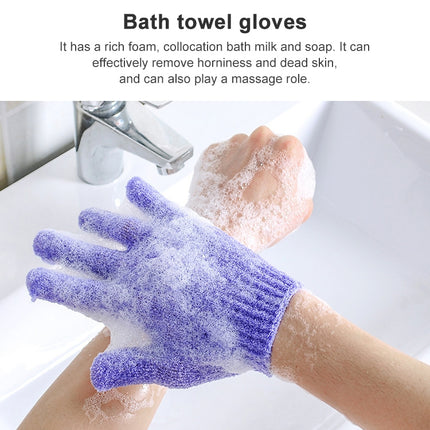 5 PCS Shower Bath Gloves Exfoliating Spa Massage Scrub Body Glove(Purple)-garmade.com