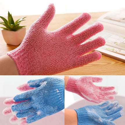 5 PCS Shower Bath Gloves Exfoliating Spa Massage Scrub Body Glove(Red)-garmade.com