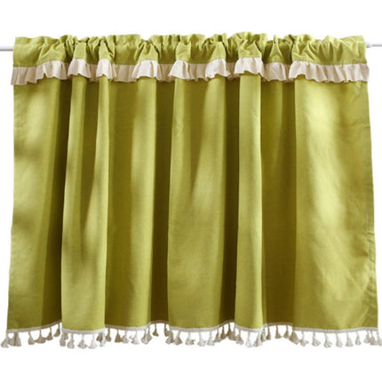 2 PCS Short Fringed Half Curtain, Size:146×70cm(Yellow)-garmade.com