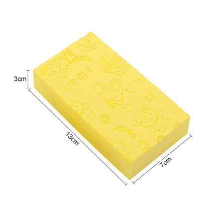 Baby Shower Spa Bath Square Sponge Body Cleaning Scrub(Yellow)-garmade.com