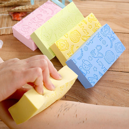 Baby Shower Spa Bath Square Sponge Body Cleaning Scrub(Yellow)-garmade.com