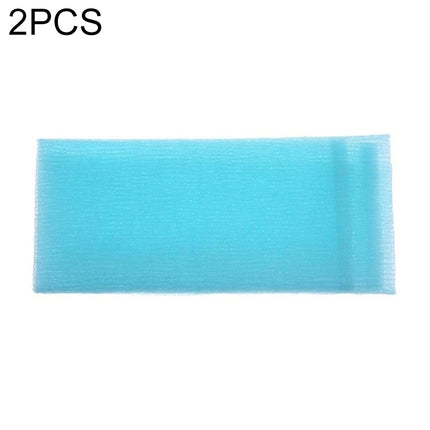2 PCS Long Nylon Mesh Bath Shower Body Washing Clean Exfoliate Puff Scrubbing Towel Cloth Scrubbers Body Face Wash Cleaning Towel(Blue)-garmade.com