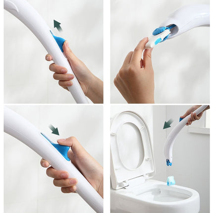 Disposable Toilet Brush Household Toilet Brush with Detergent, Style:Splicing-garmade.com