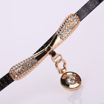 Fashion Women Casual Bracelet Leather Band Watch(Black)-garmade.com