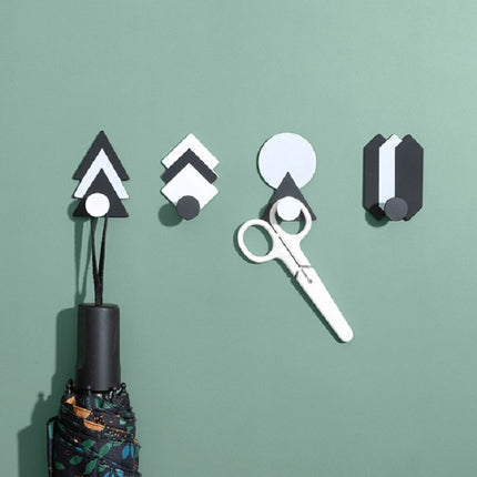 Wrought Iron Geometric Hook Kitchen and Bathroom Creative Sticky Hook(Stacked-Triangle)-garmade.com