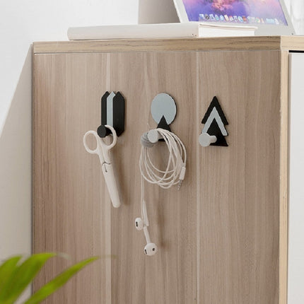 Wrought Iron Geometric Hook Kitchen and Bathroom Creative Sticky Hook(Stacked-Diamond)-garmade.com