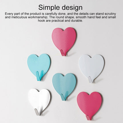 10 PCS Love Heart Hook Stainless Steel Heart Shaped Room Decoration Hook(Purple)-garmade.com