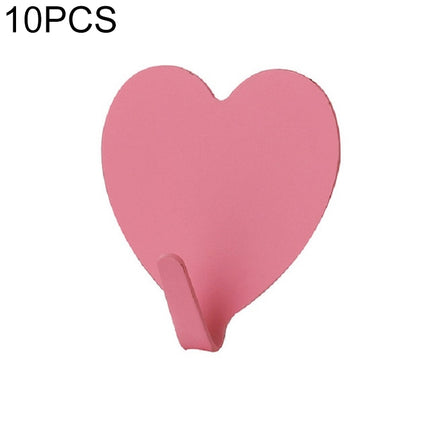 10 PCS Love Heart Hook Stainless Steel Heart Shaped Room Decoration Hook(Pink)-garmade.com