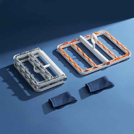 Foldable Multifunctional Drying Rack Socks Underwear Clip Holder(White Orange)-garmade.com