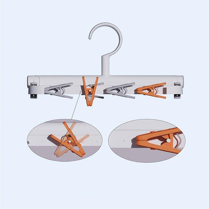 Foldable Multifunctional Drying Rack Socks Underwear Clip Holder(White Orange)-garmade.com