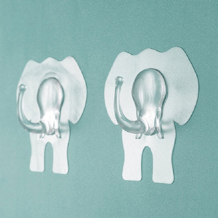 10 PCS Creative Elephant Hook Kitchen Bathroom Waterproof Wall Hook(Transparent)-garmade.com