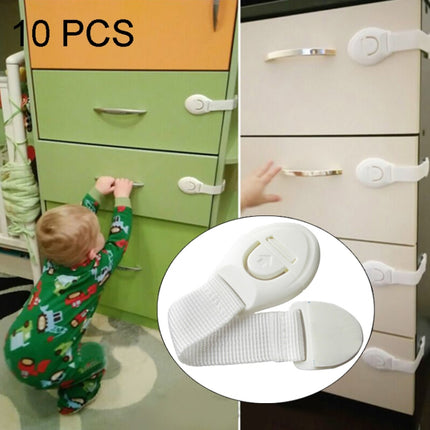 10 PCS/Lot Child Lock Protection Of Children Locking Doors For Children Safety Kids Plastic Lock(White)-garmade.com