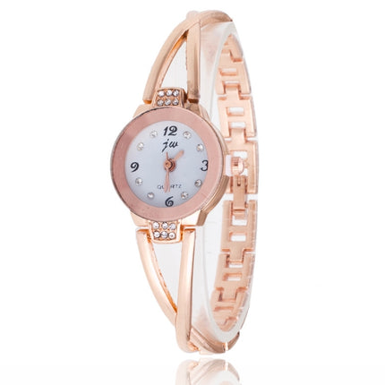 2 PCS Steel Belt Diamond Mirror Digital Scale Quartz Watch Bracelet Watch for Women(rose gold)-garmade.com