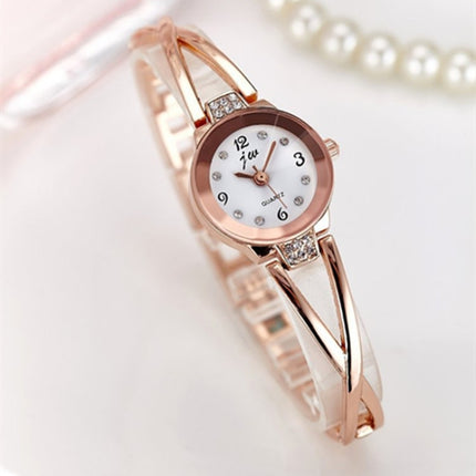 2 PCS Steel Belt Diamond Mirror Digital Scale Quartz Watch Bracelet Watch for Women(rose gold)-garmade.com
