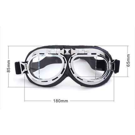 Protective Glasses Dustproof Anti-wind / Sand Riding Motorcycle Goggles Industrial Goggles(Silver Plating Lens)-garmade.com