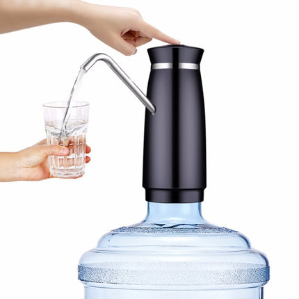 Stainless Steel Automatic Electric Portable Water Pump Dispenser Water Feeder Gallon Drinking Bottle Switch(Black)-garmade.com