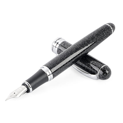X750 Stationery Stainless Steel Fountain Pen Medium Nib Ink Pens School Oiifice Gift, Nib Size:0.5mm(Fluorescent Black)-garmade.com