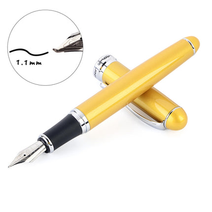 X750 Stationery Stainless Steel Fountain Pen Medium Nib Ink Pens School Oiifice Gift, Nib Size:1.1mm(Gold)-garmade.com