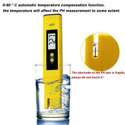 Portable High-precision PH Test Pen PH Acidity Meter PH Water Quality Detection Instrument(Yellow)-garmade.com