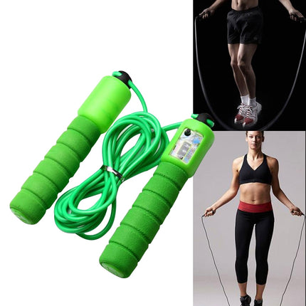 Jump Ropes with Counter Sports Fitness Adjustable Fast Speed Counting Jump Skip Rope Skipping Wire(Green)-garmade.com