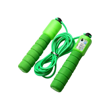 Jump Ropes with Counter Sports Fitness Adjustable Fast Speed Counting Jump Skip Rope Skipping Wire(Green)-garmade.com