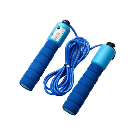 Jump Ropes with Counter Sports Fitness Adjustable Fast Speed Counting Jump Skip Rope Skipping Wire(Blue)-garmade.com