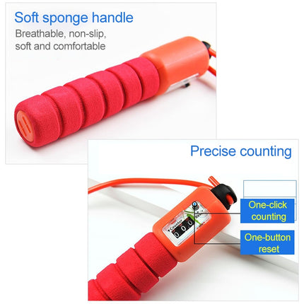 Jump Ropes with Counter Sports Fitness Adjustable Fast Speed Counting Jump Skip Rope Skipping Wire(Blue)-garmade.com