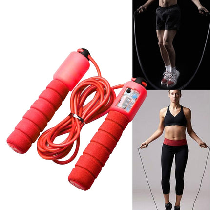 Jump Ropes with Counter Sports Fitness Adjustable Fast Speed Counting Jump Skip Rope Skipping Wire(Red)-garmade.com