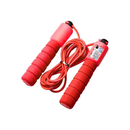 Jump Ropes with Counter Sports Fitness Adjustable Fast Speed Counting Jump Skip Rope Skipping Wire(Red)-garmade.com