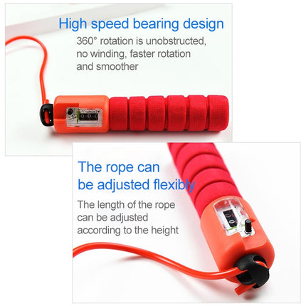 Jump Ropes with Counter Sports Fitness Adjustable Fast Speed Counting Jump Skip Rope Skipping Wire(Red)-garmade.com