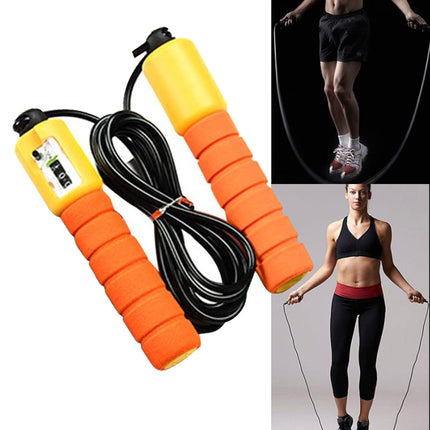 Jump Ropes with Counter Sports Fitness Adjustable Fast Speed Counting Jump Skip Rope Skipping Wire(Orange)-garmade.com