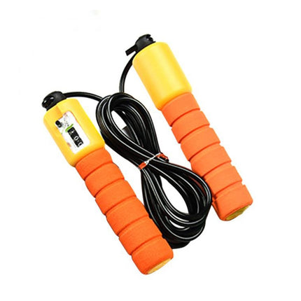 Jump Ropes with Counter Sports Fitness Adjustable Fast Speed Counting Jump Skip Rope Skipping Wire(Orange)-garmade.com
