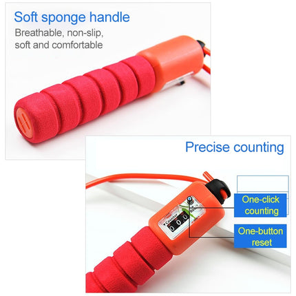 Jump Ropes with Counter Sports Fitness Adjustable Fast Speed Counting Jump Skip Rope Skipping Wire(Orange)-garmade.com