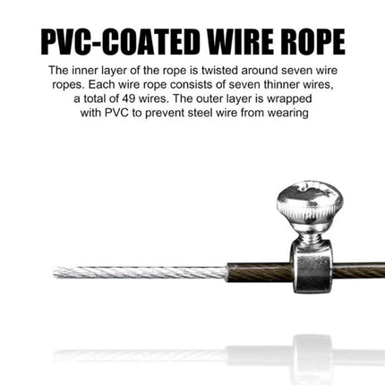 Steel Wire Skipping Skip Adjustable Fitness Jump Rope，Length: 3m(Black)-garmade.com