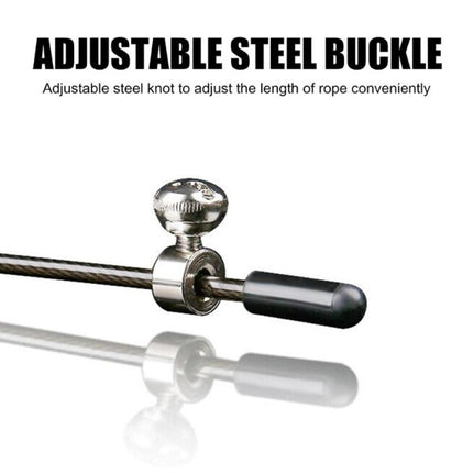 Steel Wire Skipping Skip Adjustable Fitness Jump Rope，Length: 3m(Black)-garmade.com