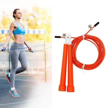 Steel Wire Skipping Skip Adjustable Fitness Jump Rope，Length: 3m(Orange)-garmade.com