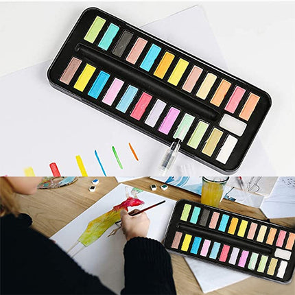 Solid Watercolor Paint Set Portable Drawing Acrylic Art Painting Supplies(12 colors)-garmade.com