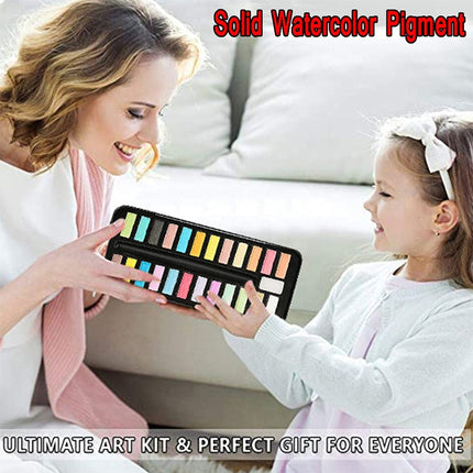 Solid Watercolor Paint Set Portable Drawing Acrylic Art Painting Supplies(18 colors)-garmade.com