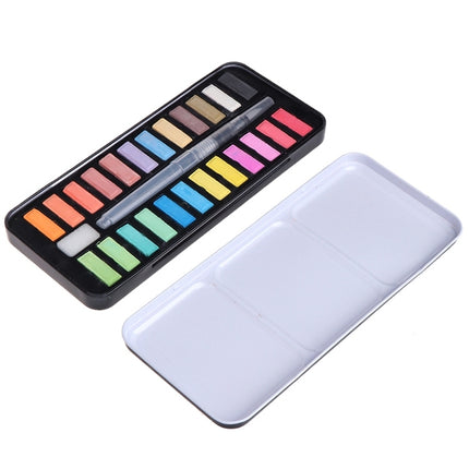 Solid Watercolor Paint Set Portable Drawing Acrylic Art Painting Supplies(24 colors)-garmade.com
