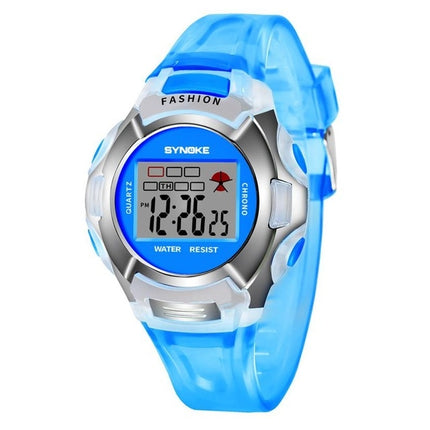 SYNOKE 99329 Waterproof Luminous Sports Electronic Watch for Children(Blue)-garmade.com