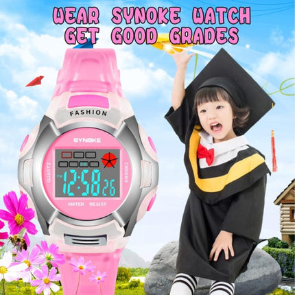 SYNOKE 99329 Waterproof Luminous Sports Electronic Watch for Children(Purple)-garmade.com